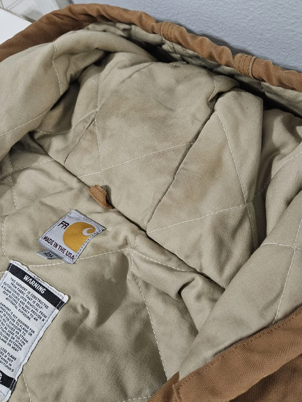 Carhartt FR Hooded Jacket Mens 3XL-Tall FRJ135 BRN Brown Flame Resistant Used